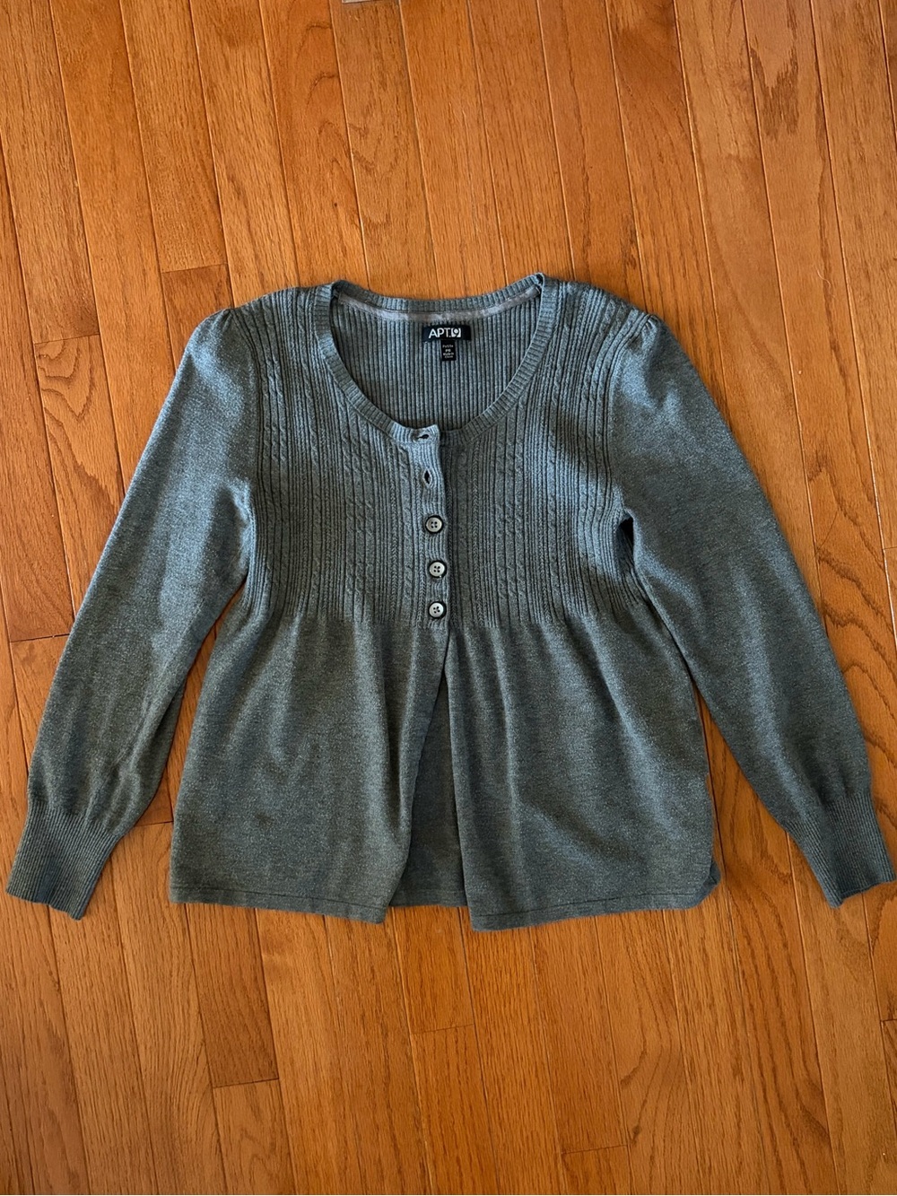 Apt. 9 Women's Gray Button-Front Cardigan